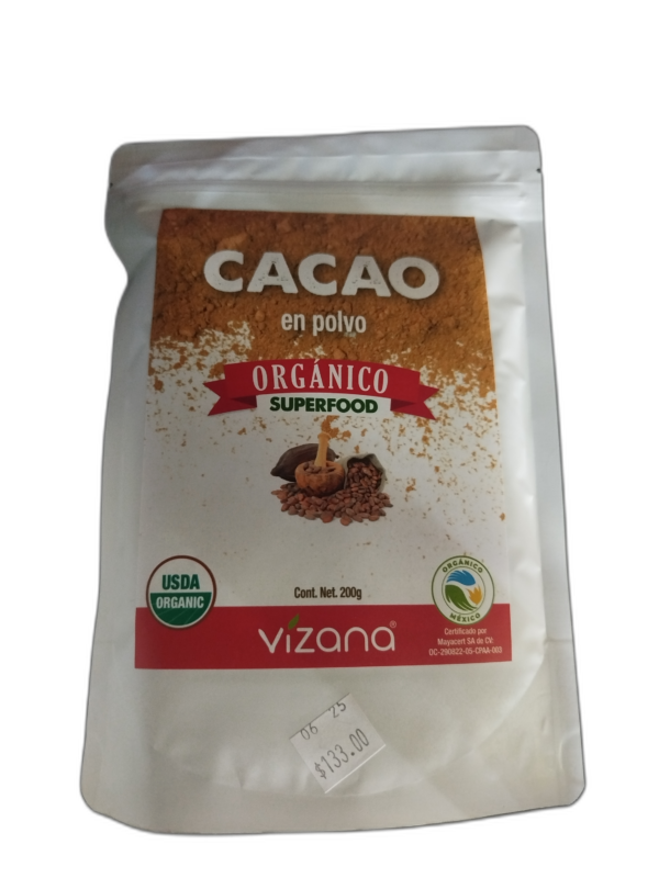 CACAO EN POLVO VIZANA ORG 200G