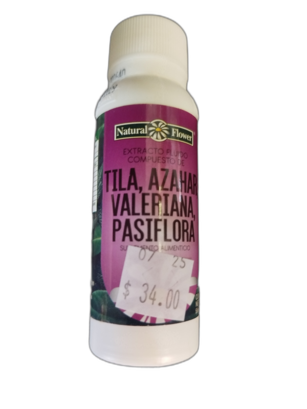 EXTRACTO FLUIDO COMPUESTO DE TILAAZAHARVALERIANAPASIFLORA 60 ML NATURAl